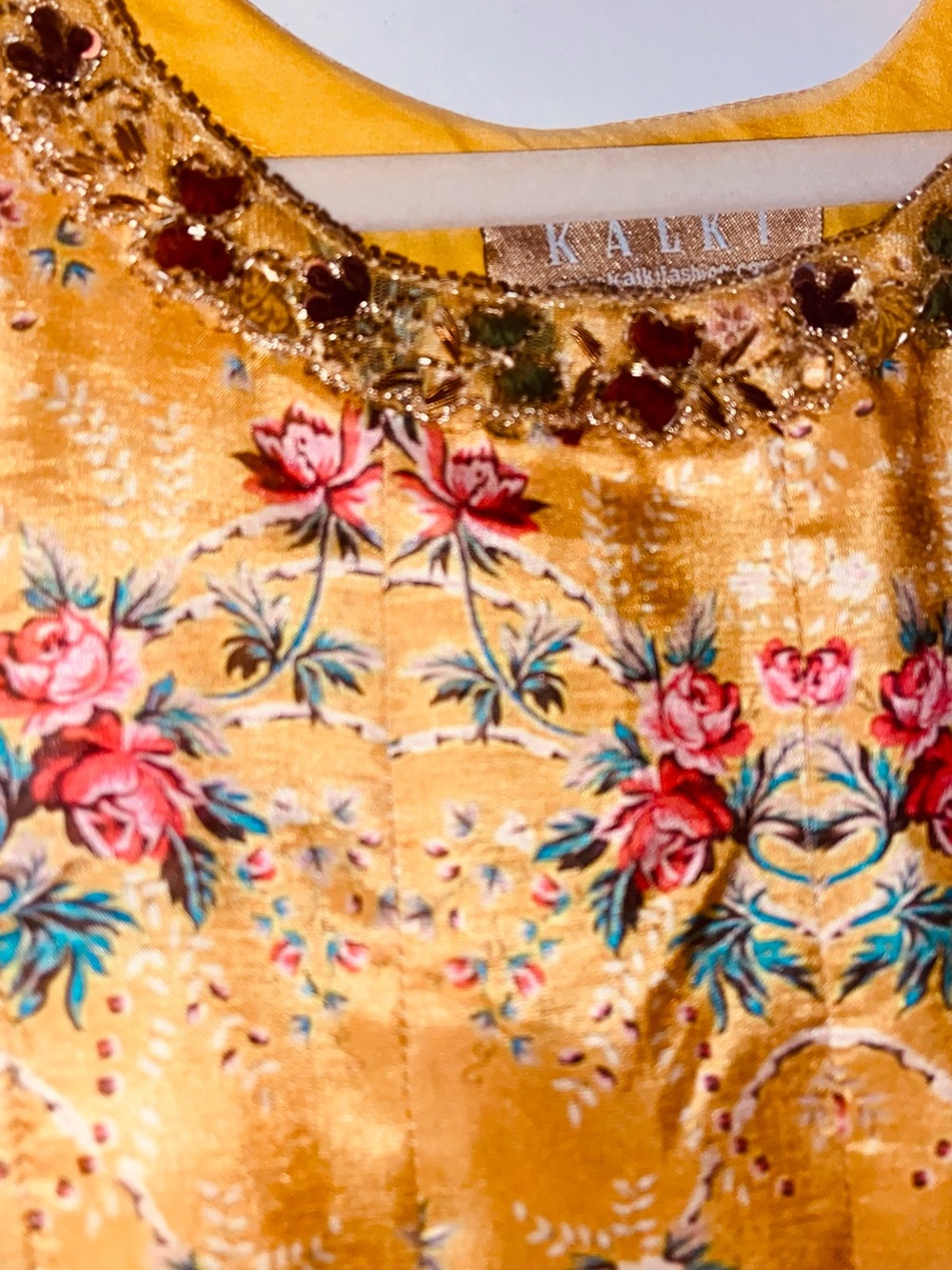 Mustard Yellow Floral Midi Dress - Picture 4 of 8